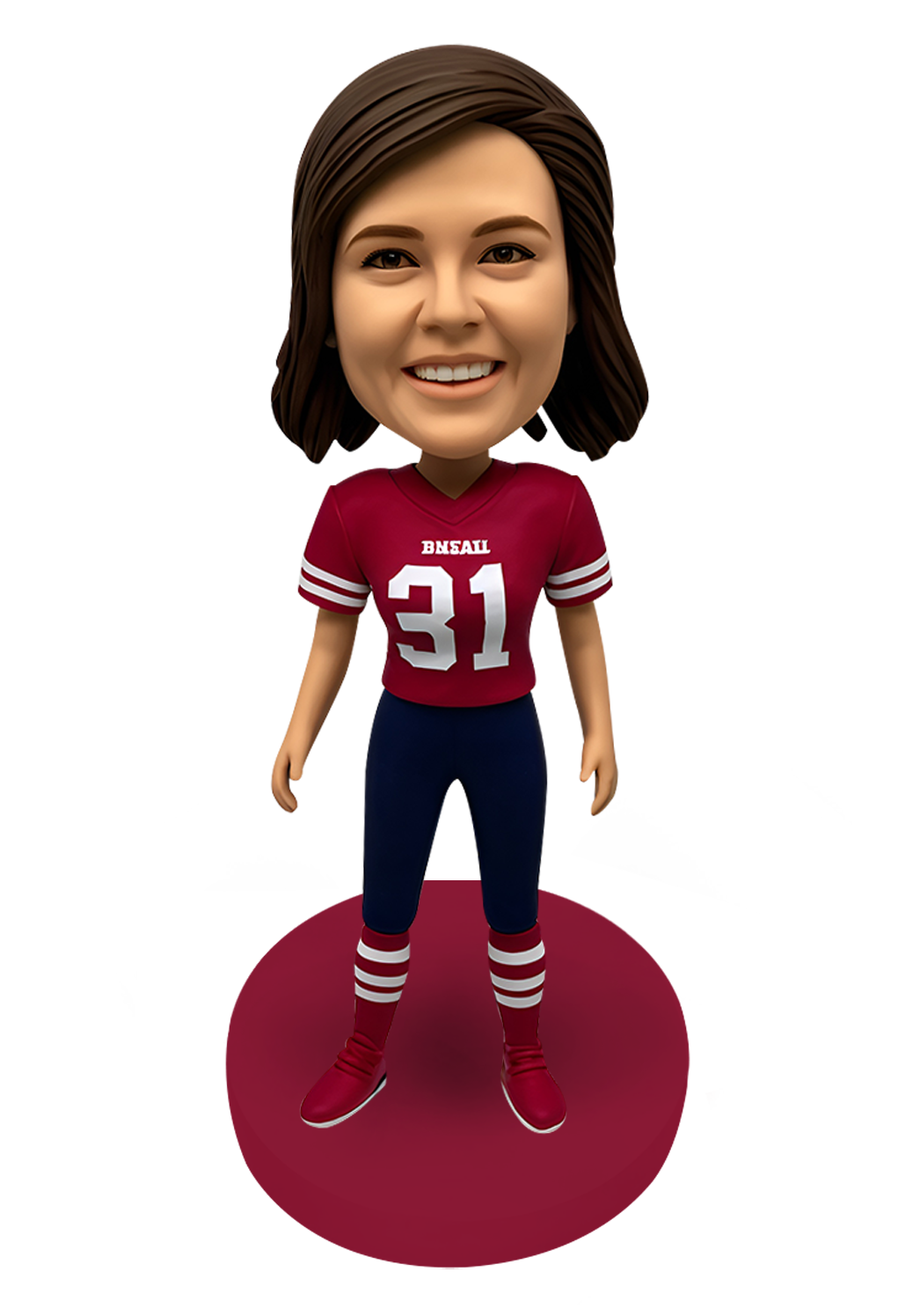 American Football Girl Custom Bobblehead