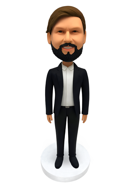 Black Suit Business Man Custom Bobblehead