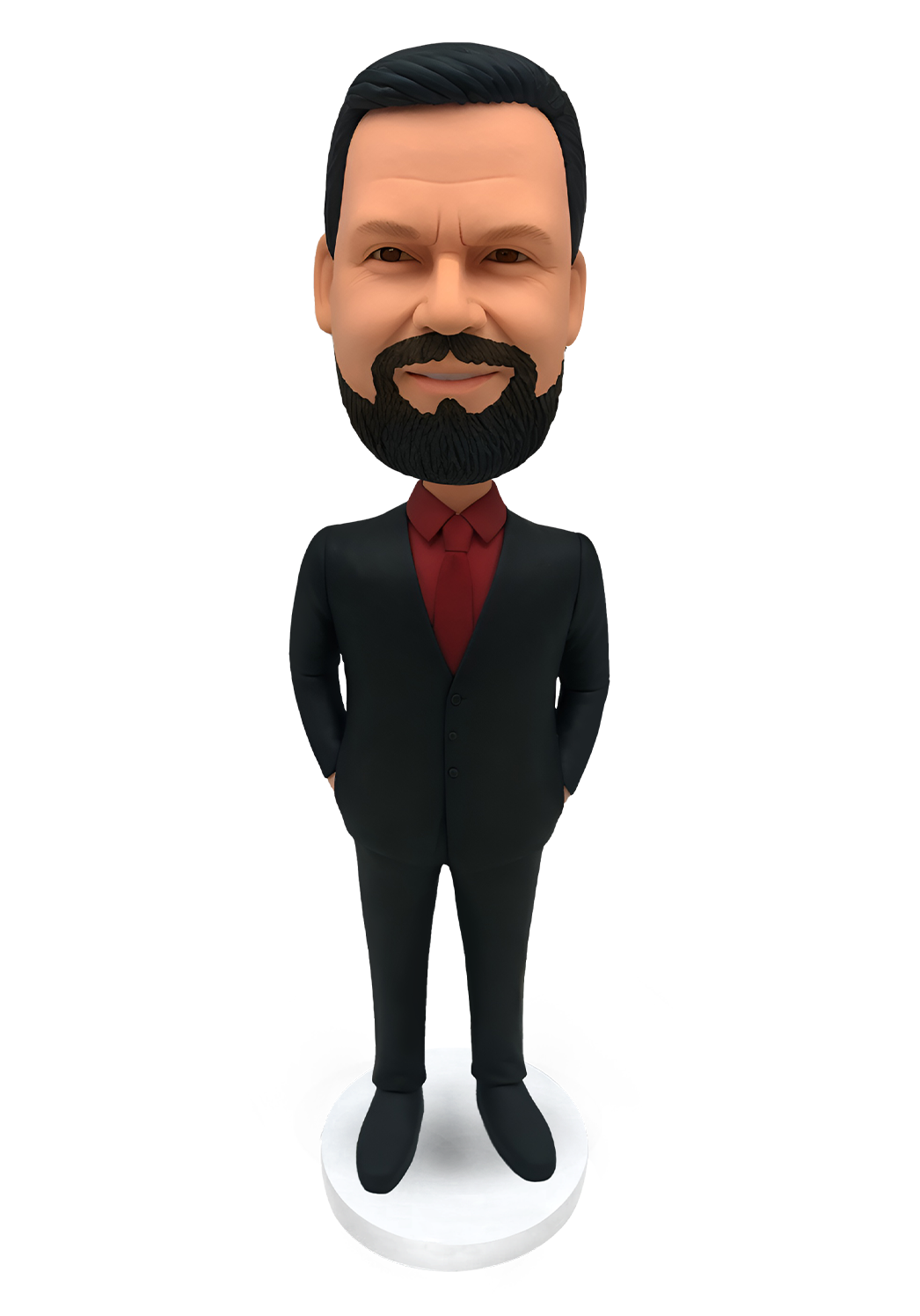 Black Suit Red Shirt Business Man