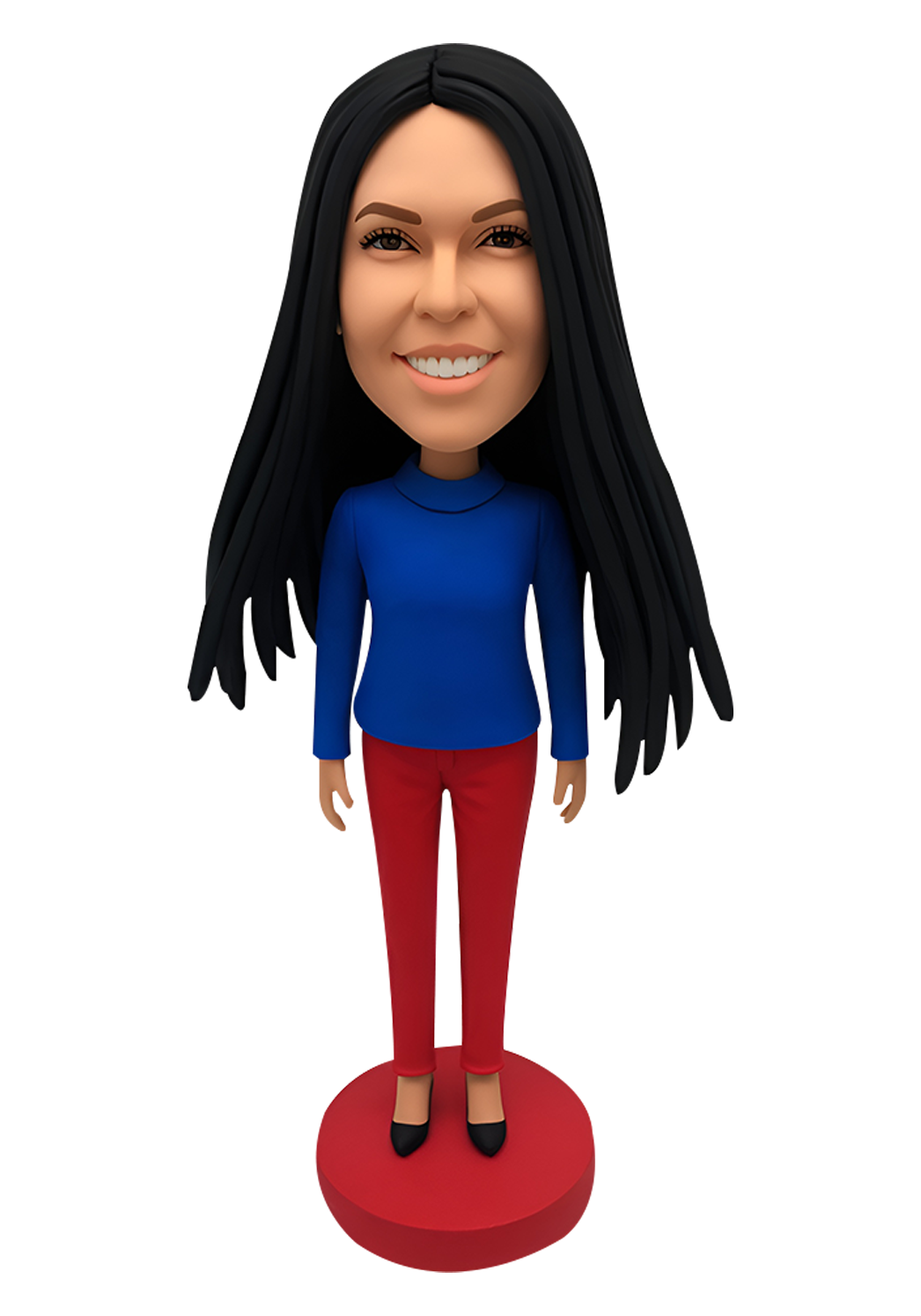 Blue Jumper Lady Custom Bobblehead