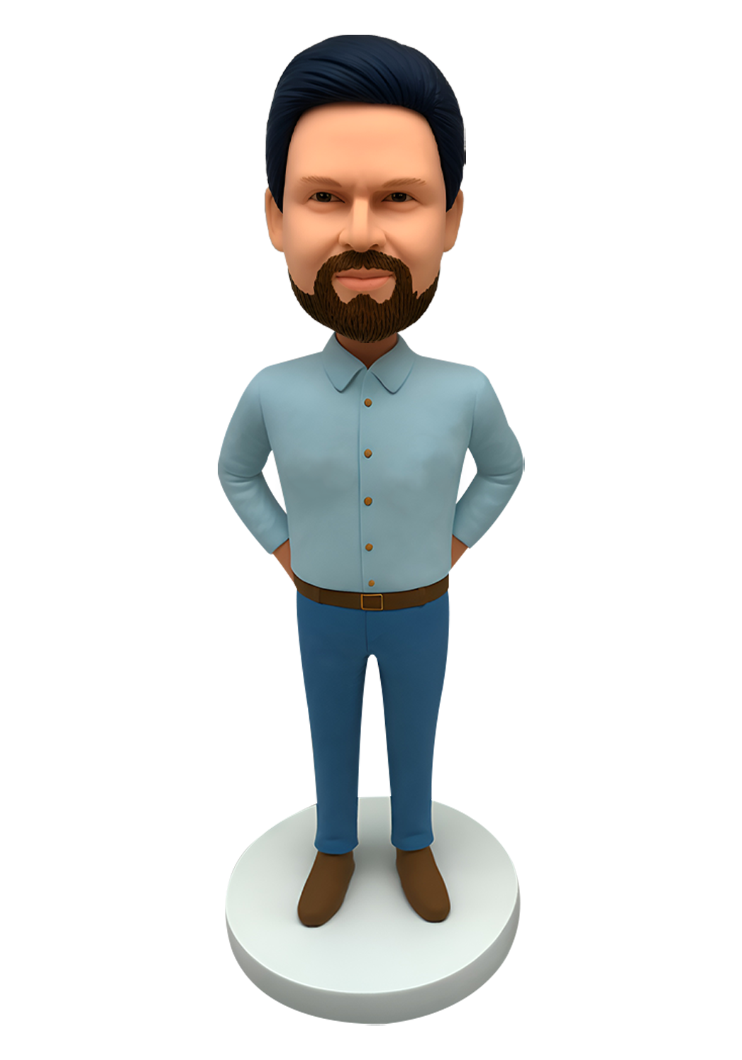 Blue Shirt Man Custom Bobblehead-5