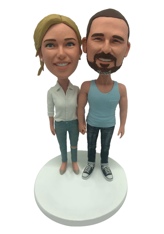 Casual Couple Custom Bobblehead-3