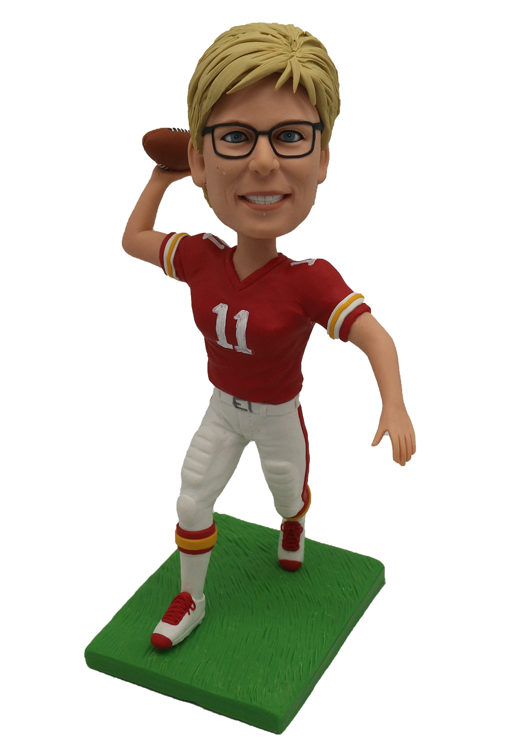 Female Football Player Custom Bobblehead