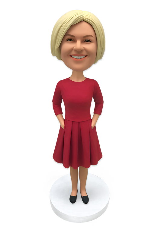 Female in Red Skirt Custom Bobblehead