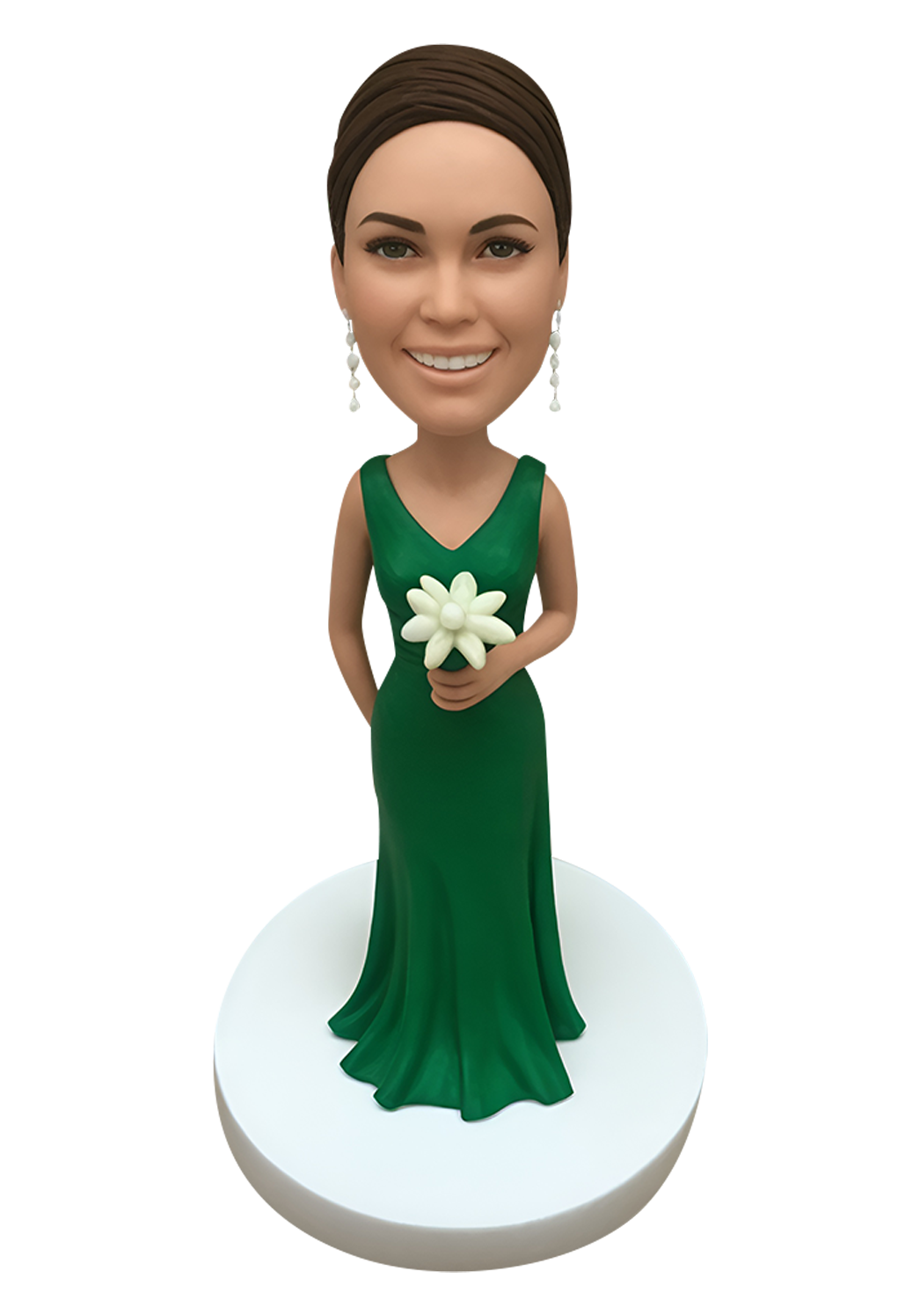 Green Dress Bridesmaid Custom Bobblehead-1
