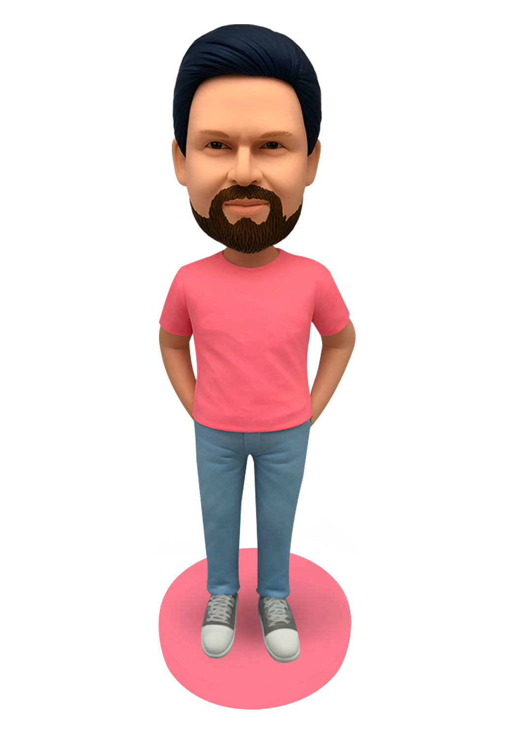 Pink Tee Man Custom Bobblehead