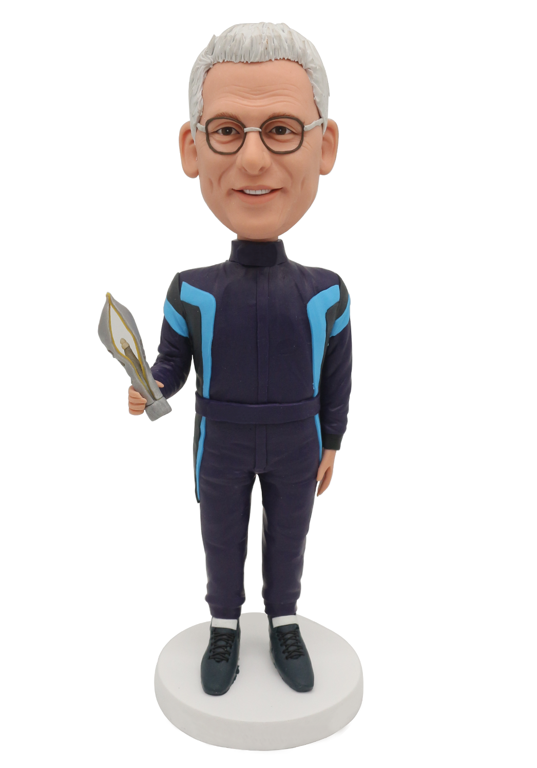 Racer with Trophy Custom Bobble Head
