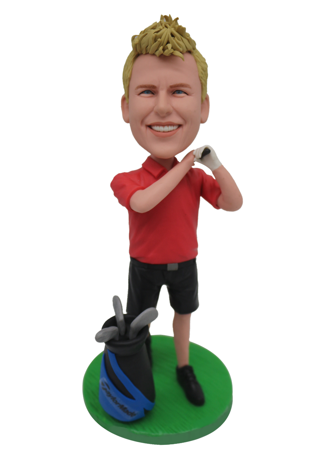 Red Polo Golfer Custom Bobblehead-2