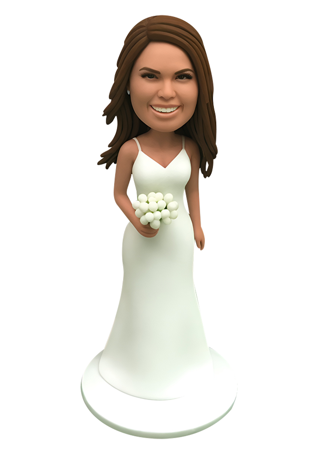 White Dress Bridesmaid Custom Bobblehead-1