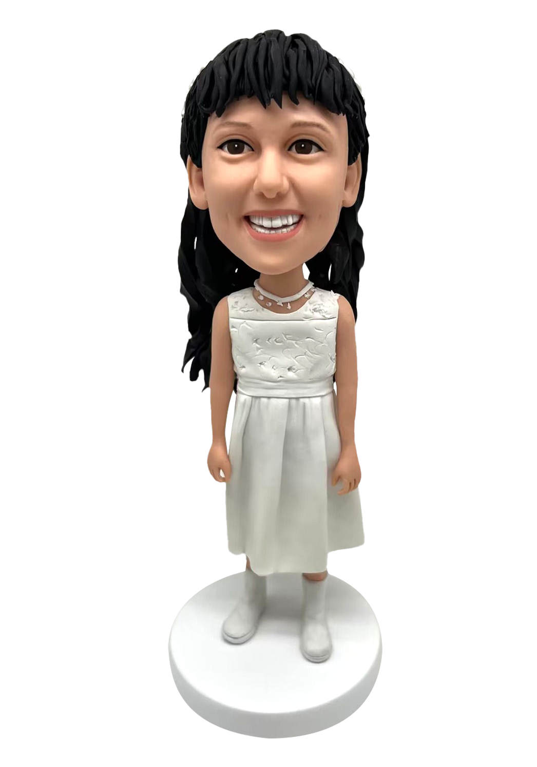 White Dress Girl Custom Bobblehead-10