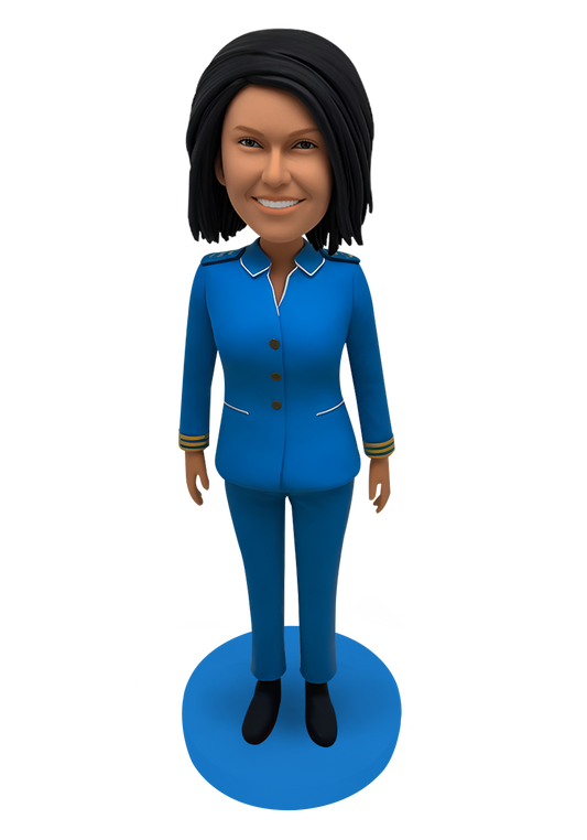 Airline Stewardess Custom Bobblehead-1