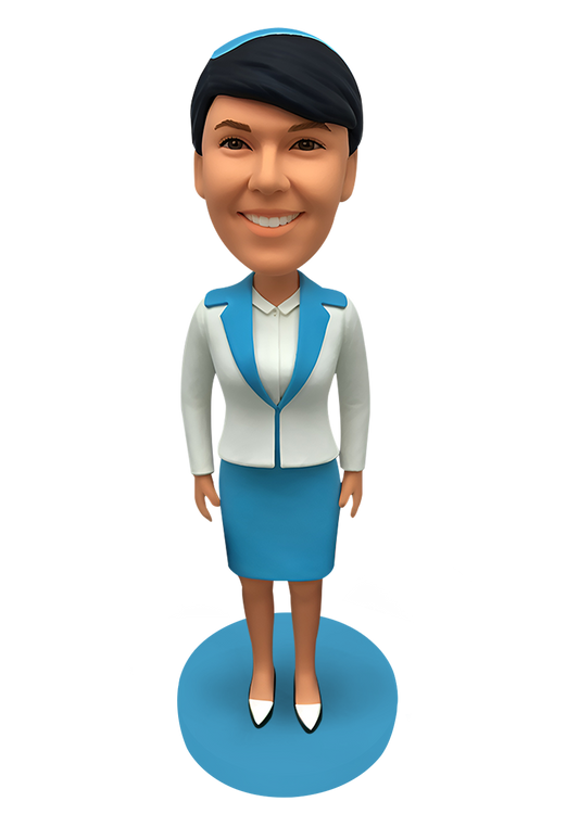 Airline Stewardess Custom Bobblehead-2