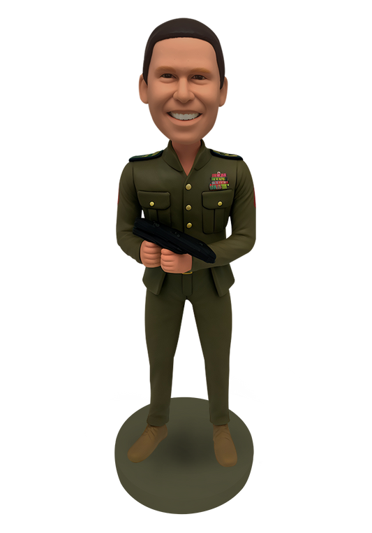 Army with Gun Custom Bobblehead-2