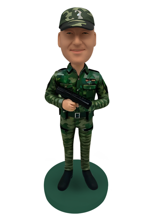 Army with Gun Custom Bobblehead