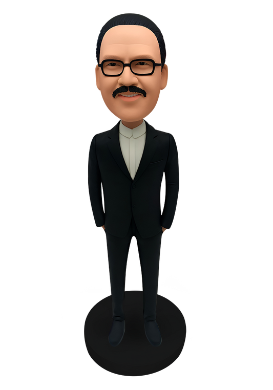Black Suit Man Custom Bobblehead-3