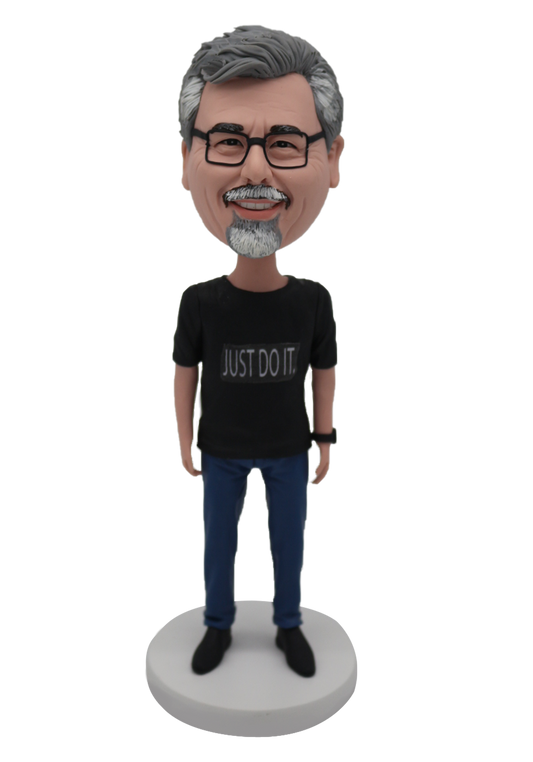 Black Tee Buddy Custom Bobblehead