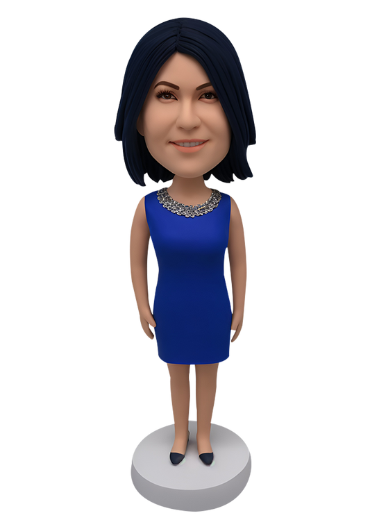 Blue Evening Dress Custom Bobblehead-8