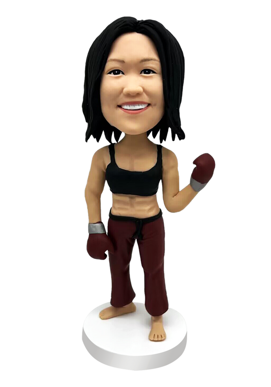 Boxing Girl Custom Bobblehead