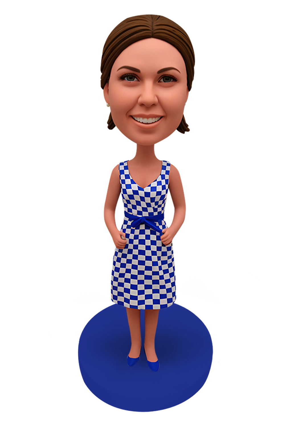 Checked Skirt Girl Custom Bobblehead