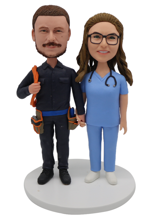 Electrician and nurse wedding Bobbleheads