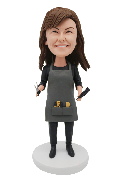 Female Barber Custom Bobblehead