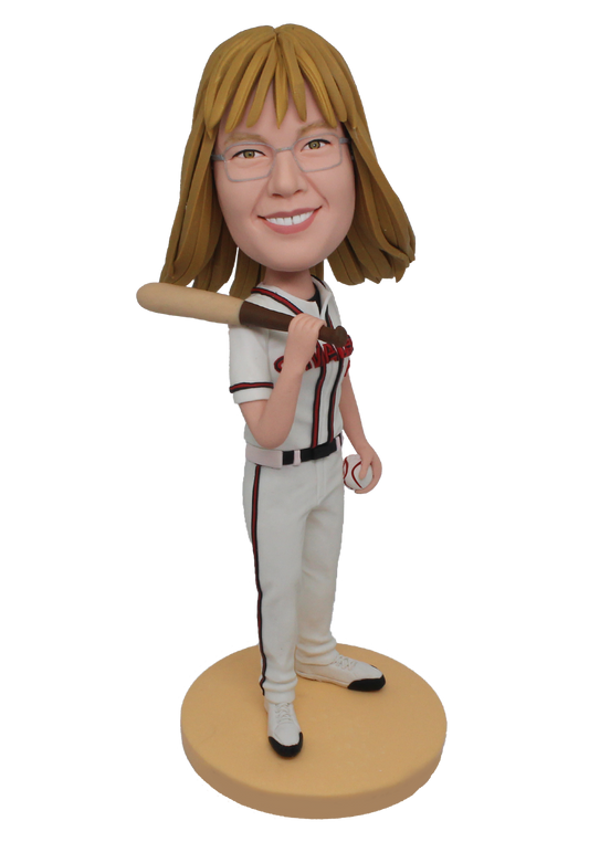 Female Baseball Player Custom Bobblehead