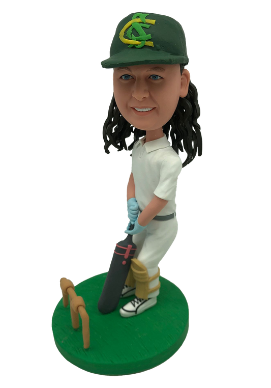 Female Cricket Player Custom Bobblehead