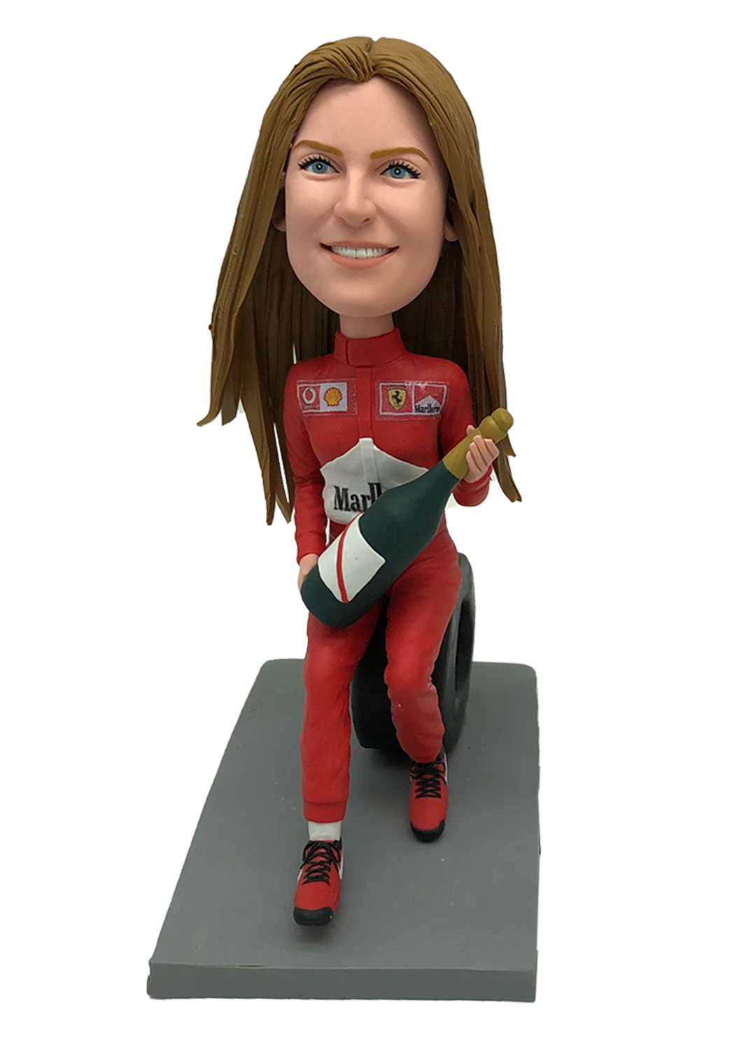 Female F1 Winner Custom Bobblehead.