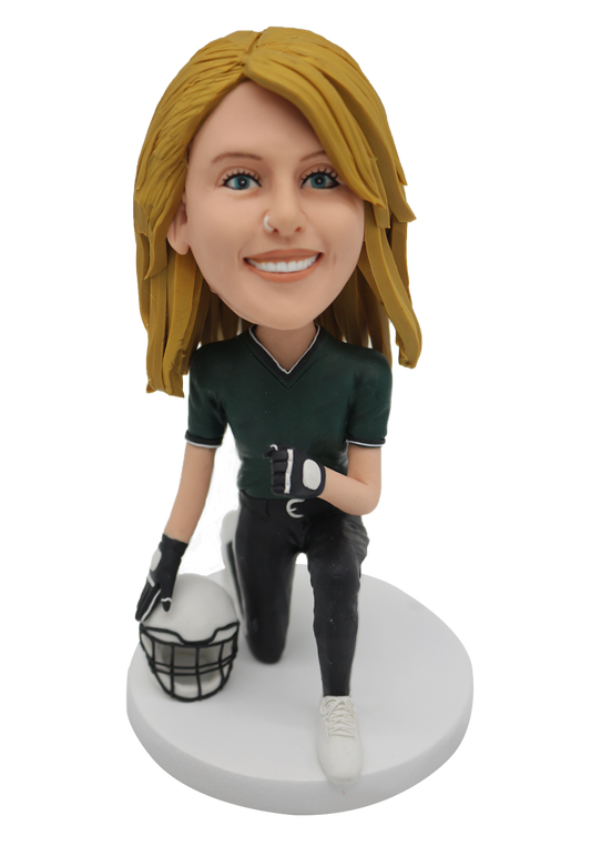 Female Football Player Custom Bobblehead-1