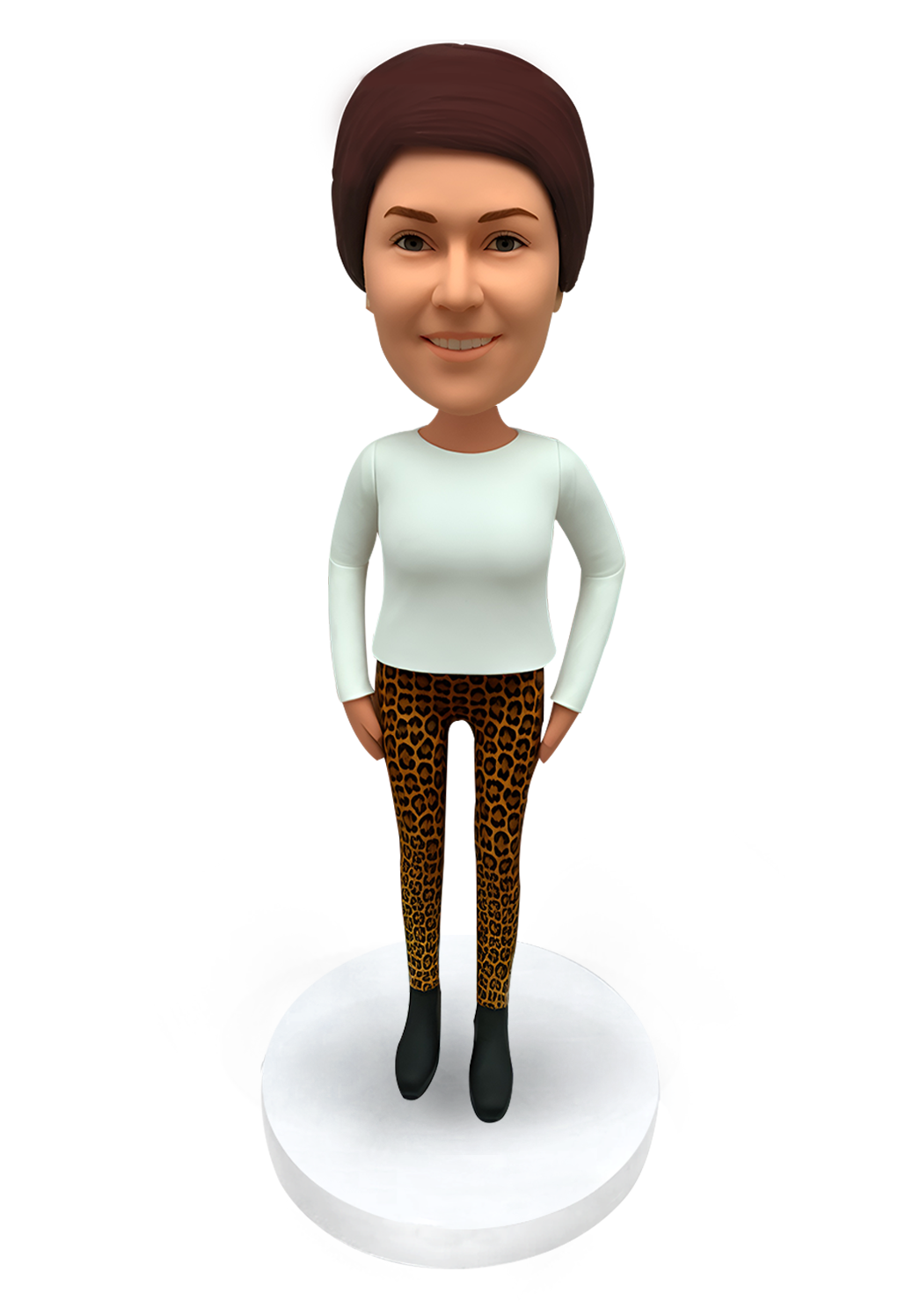Female in Leopard Print Outfi Custom Bobblehead-2