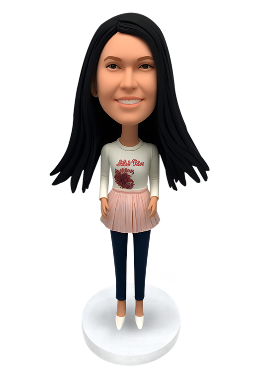 Female with Bag Custom Bobblehead-4