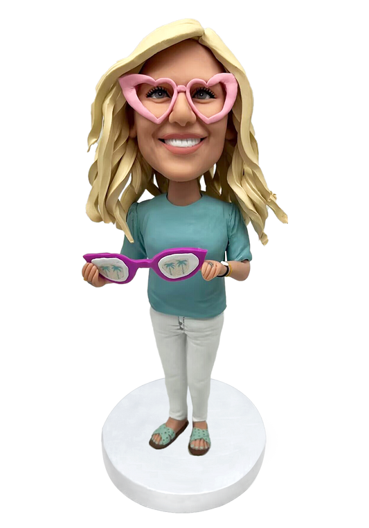 Female with Heartshape Glasses