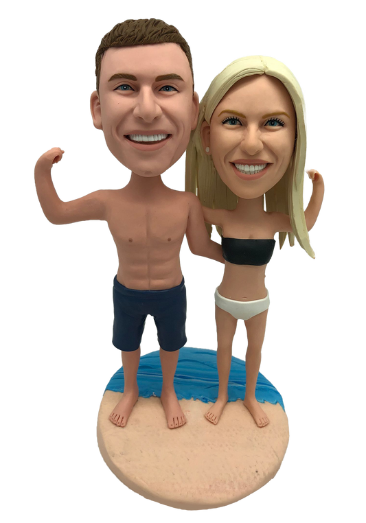 Flexing Couple Custom Bobbleheads