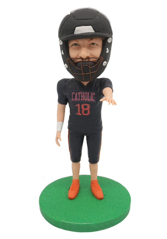 Handsome Football Boy Custom Bobblehead