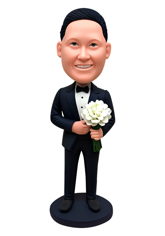 Handsome Groom Custom Bobblehead