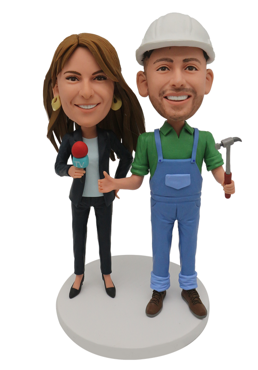 Journalist and Techician Wedding Bobbleheads