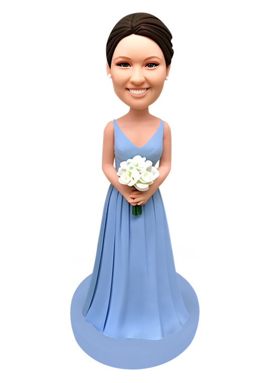 Light Blue Bridesmaid Custom Bobblehead-1