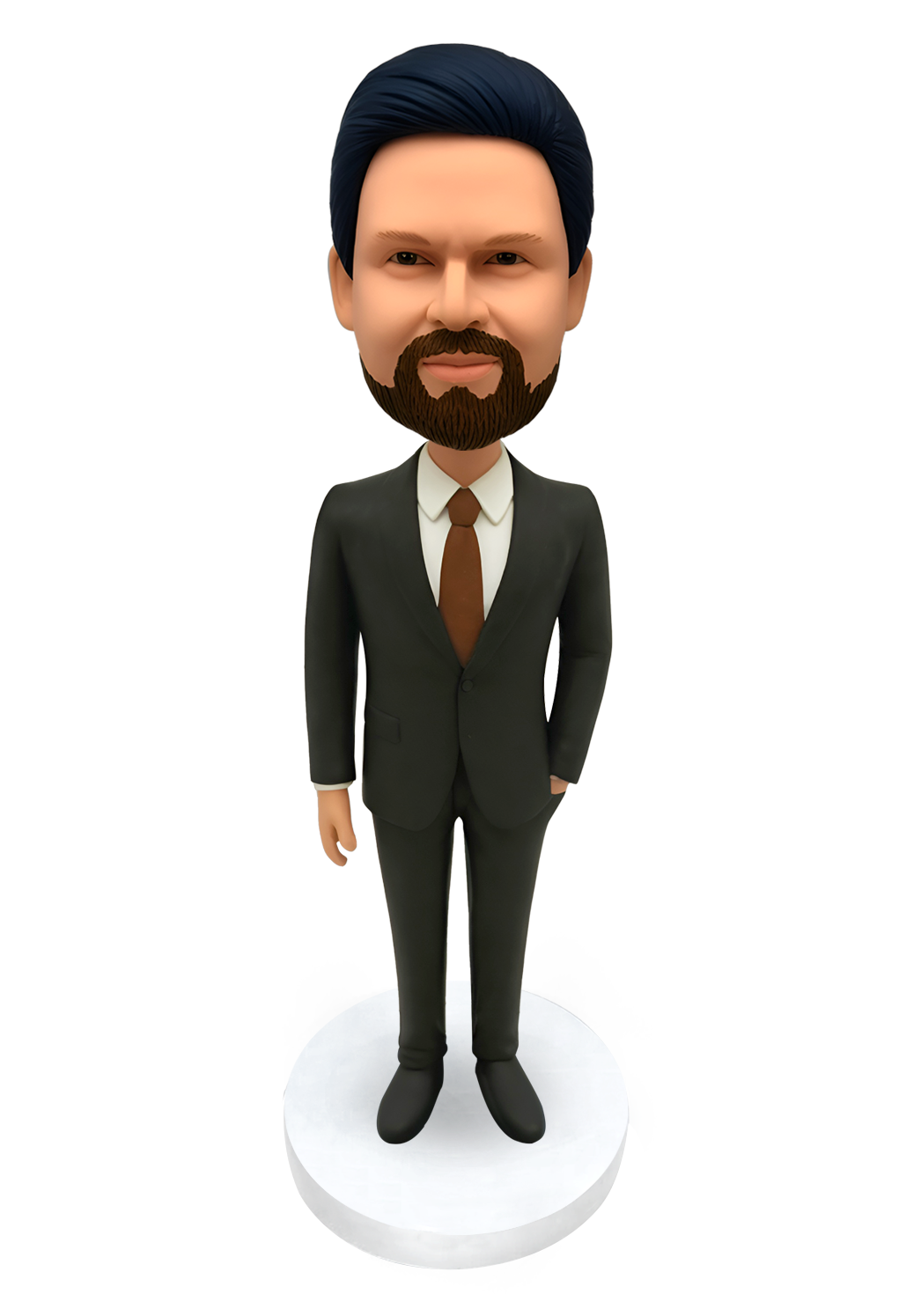Man in Dark Brown Suit Custom Bobblehead