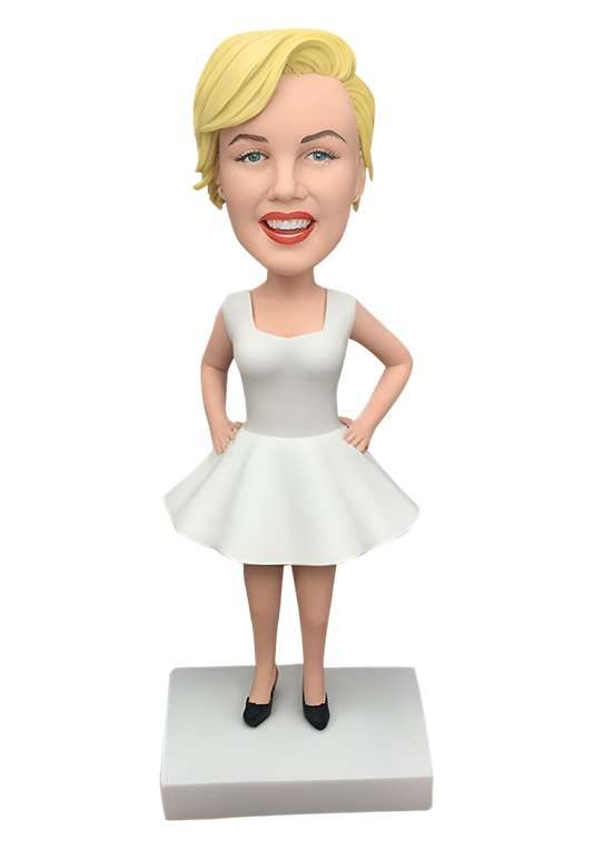 Marilyn Monroe Style Custom Bobblehead-1