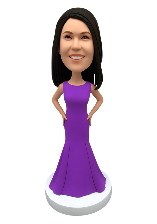 Purple Evening Dress Custom Bobblehead-2