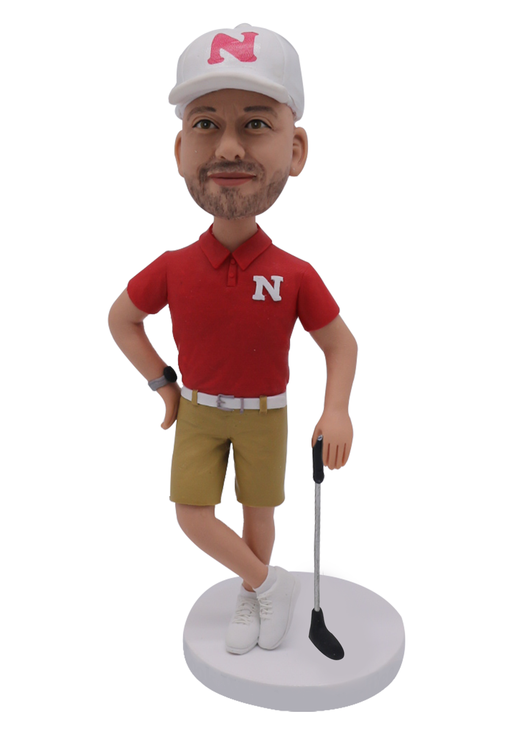 Red Polo Golfer Custom Bobblehead-1