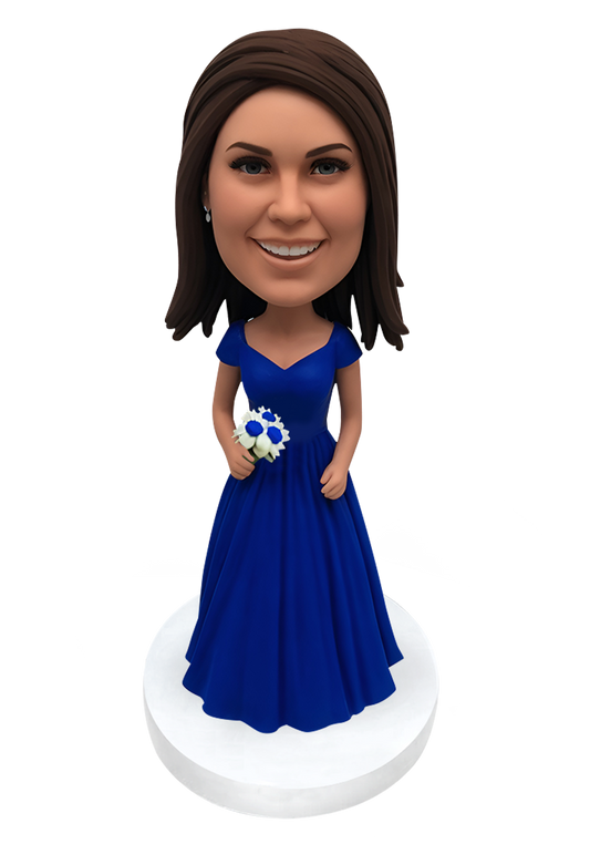 Royal  Blue Bridesmaid Custom Bobblehead-1