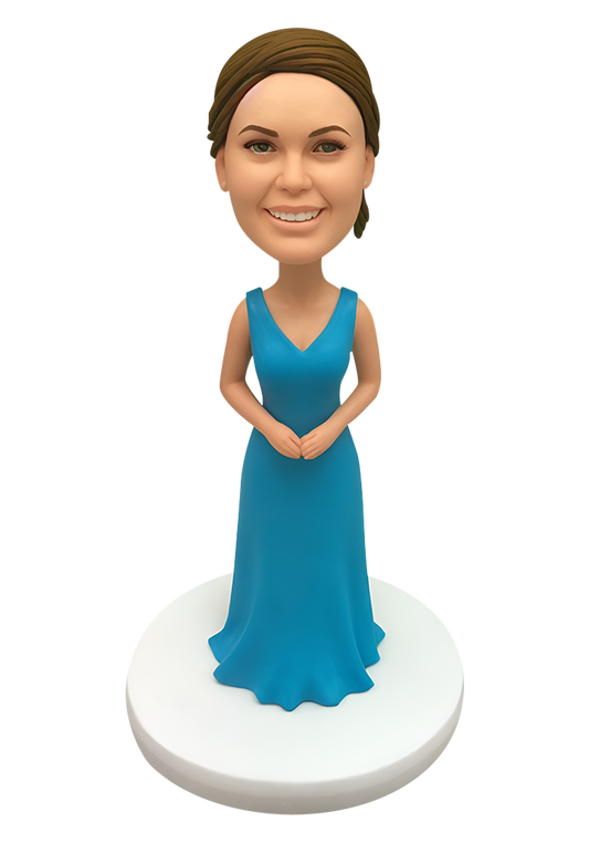 Teel Dress Bridesmaid Custom Bobblehead-1