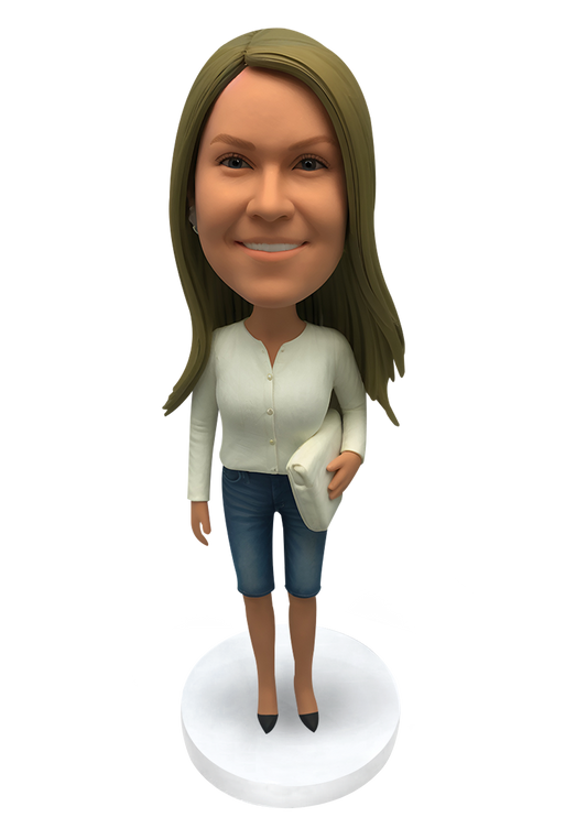 Woman With Pillow Custom Bobblehead